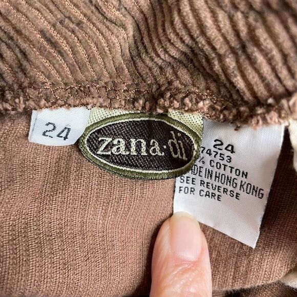 Zana Di Jeans Stretch Corduroy Midi Skirt Women's Brown Pockets Plus Size 24 - Picture 4 of 4